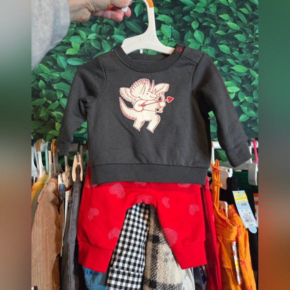 Valentines Sweatshirt And Sweatpants NWT 0-3 Months - Picture 1 of 1